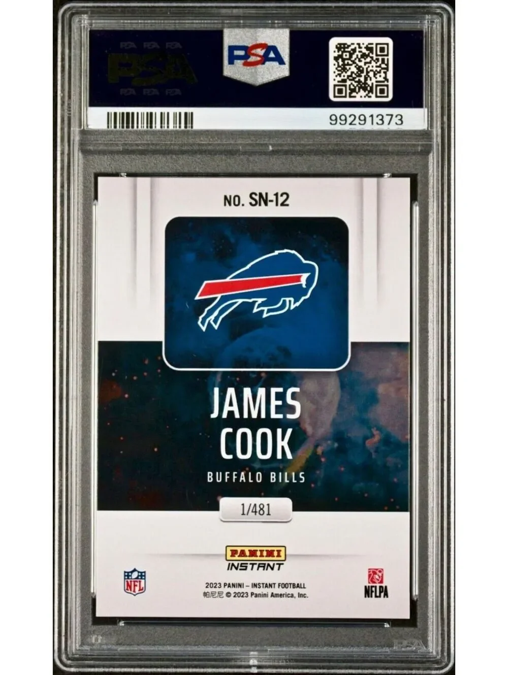 James Cook 2023 Panini Supernova NFL #SN-12 Football Card PSA 10 Gem Mint